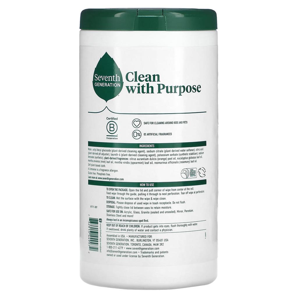 Multi-surface Wet Wipes, Garden Mint, 70 Sheets