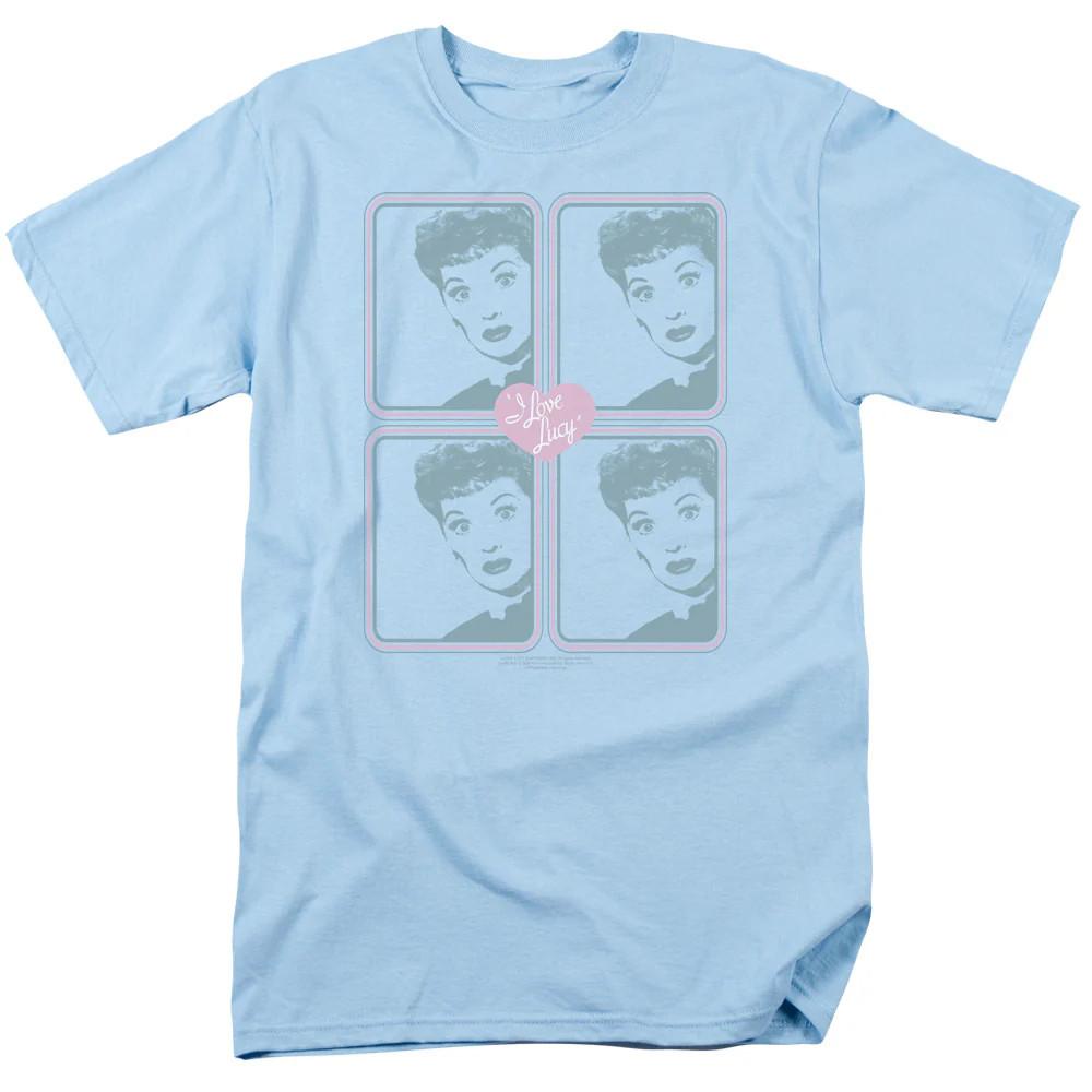 I Love Lucy Lucy Squared Mens T Shirt Light Blue Officially Licensed