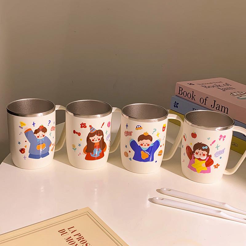 Причудливый семейный стакан из нержавеющей стали с мультяшным дизайном для зубных щеток