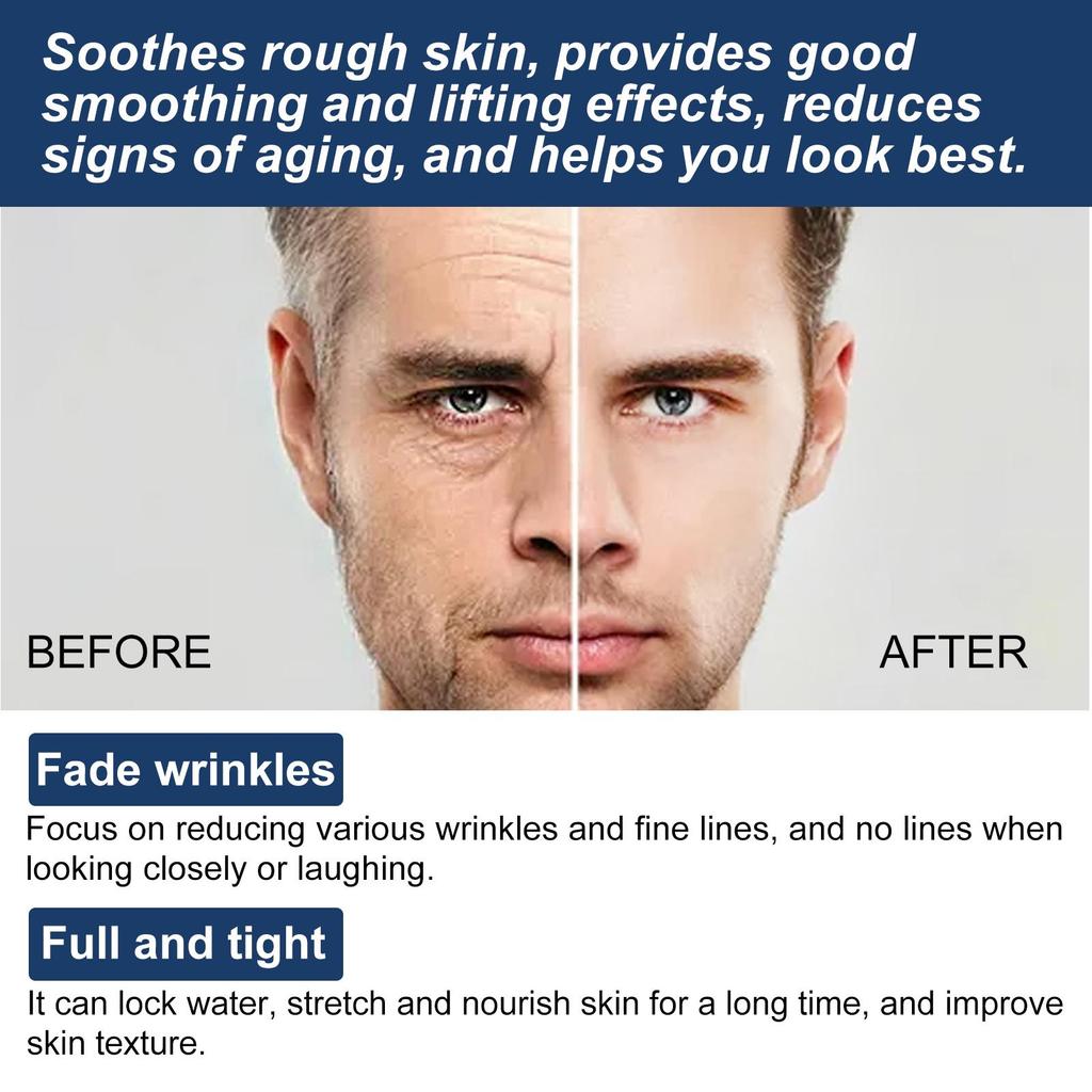 EELHOE Men's Face Cream 50ml Reduces Fine Lines + Firms Skin 24-Hour Hydration, Natural Formula, Suitable for Mature/Tired Skin