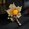 Luxury High-End Fringed Beeswax Flower Corsage Creative Temperament Plant Brooch Pin Elegant Coat Accessories