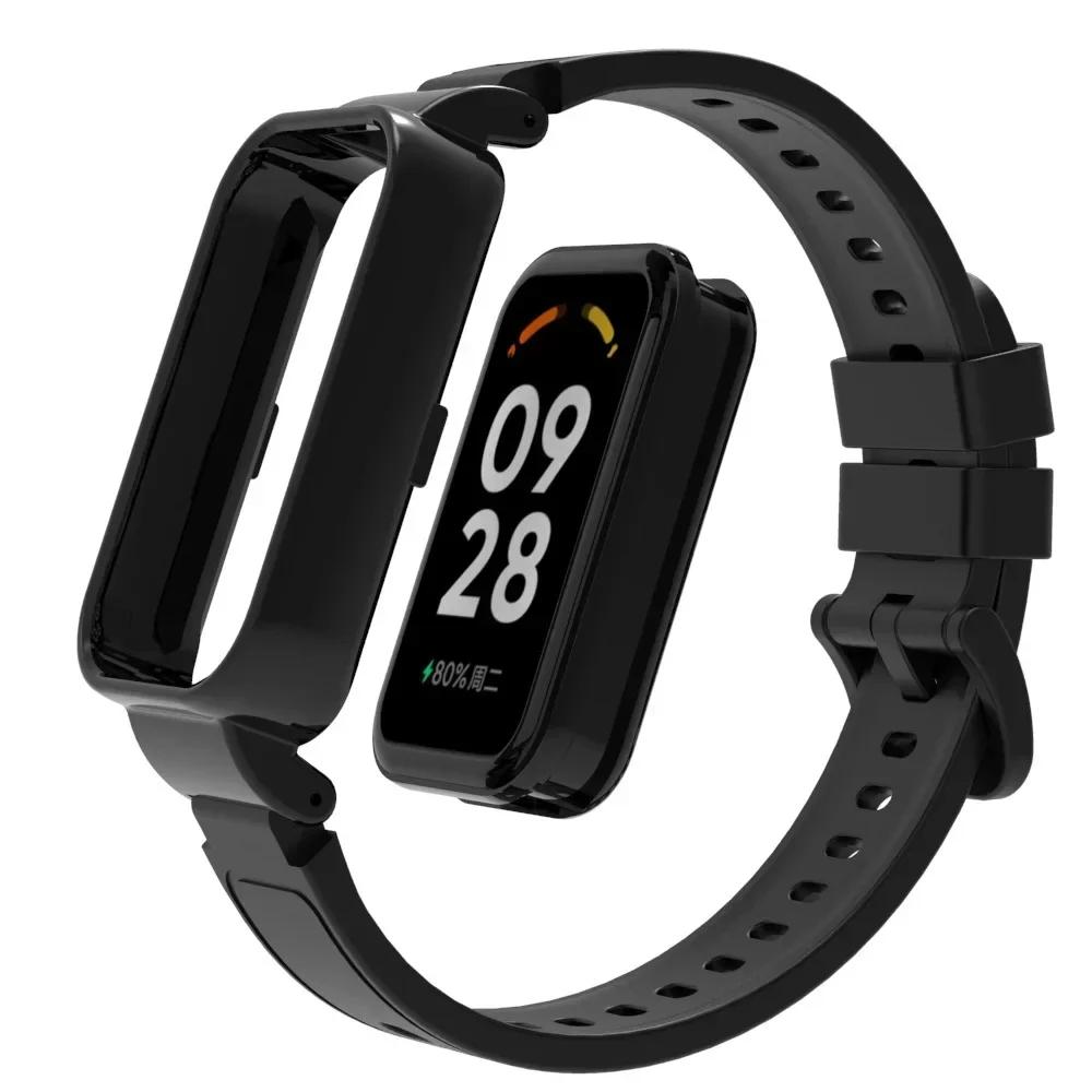 Силиконовый ремешок для часов для Redmi Smart Band 2, сменный спортивный браслет для Xiaomi Smart Band 8 Active, мягкий чехол, аксессуары