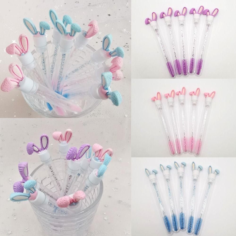 Multicolor Rabbit Ears Mascara Brush Round Comb Teeth Glitter Mascara Wand Eyelash Combing Tools