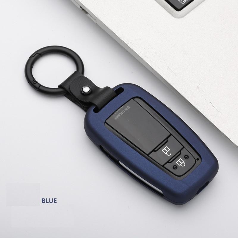 Styling Mouldings Carbon fiber Alloy Remote car Key Cover Case For Toyota CHR C-HR Prado Prius Camry Corolla RAV4 2018 2019 2020