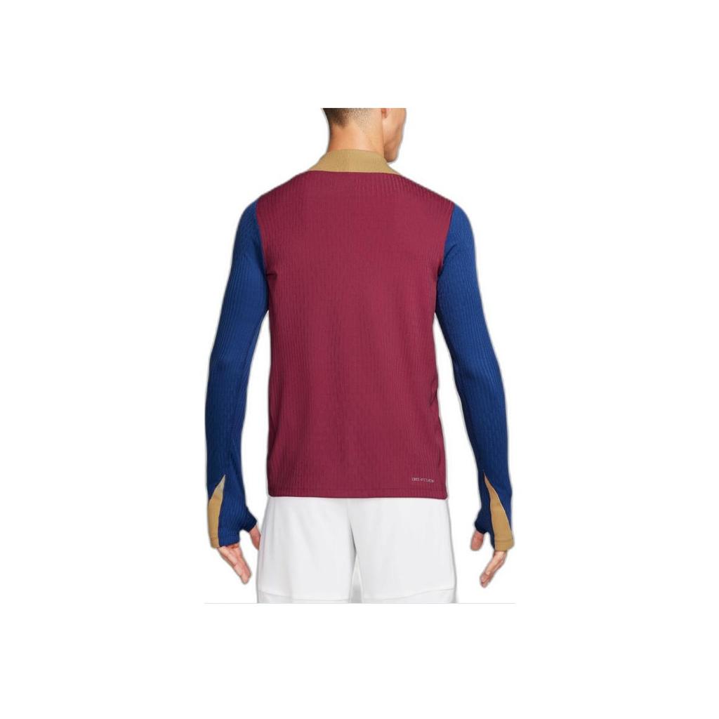 Nike Футболка FC Barcelona Strike Elite с цветным принтом и круглым вырезом, с длинным рукавом, мужские топы, красные FJ5373-621