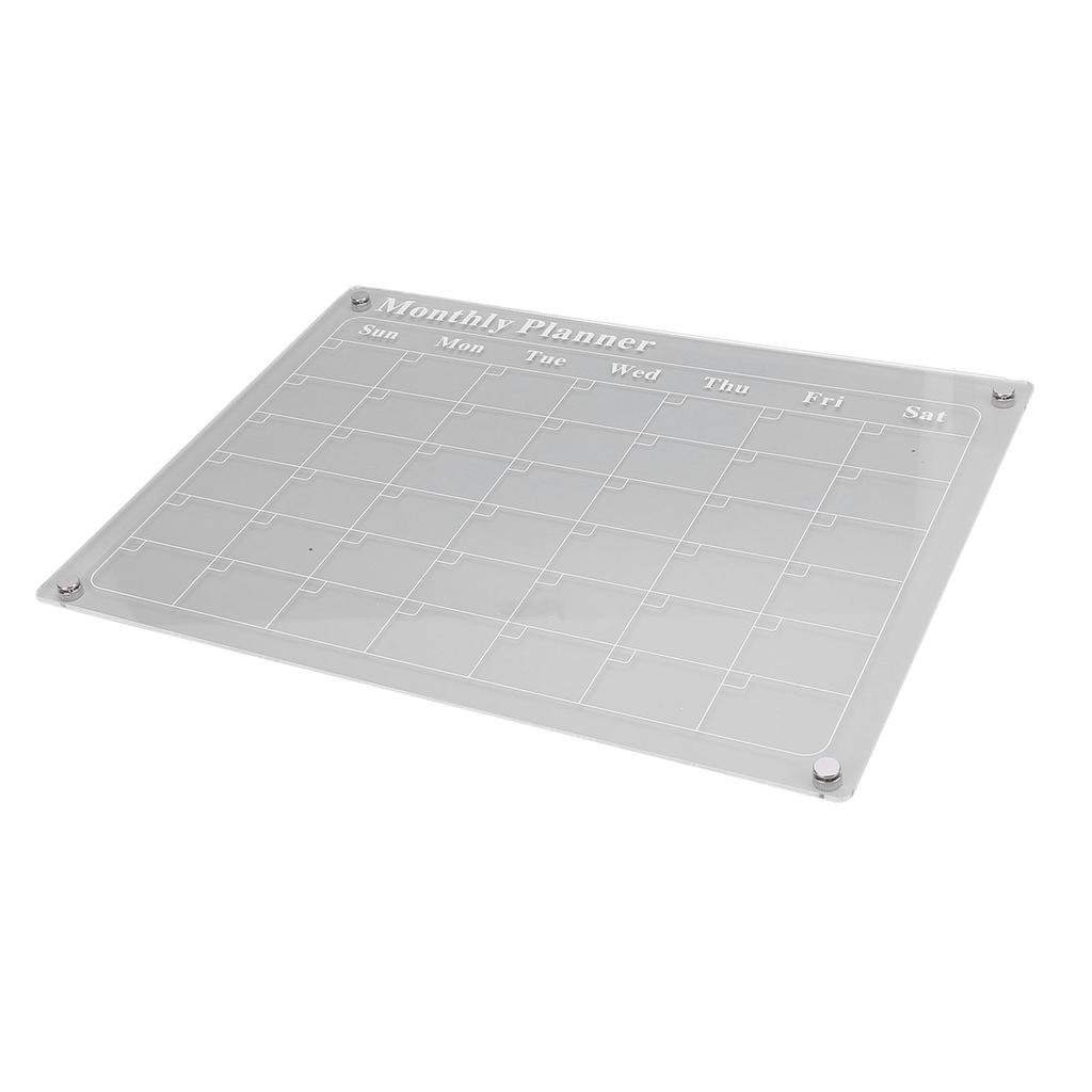 Acrylic Dry Erase Board Calendar Transparent Month Calendar Planner Board with 6PCS 3 Colors Markers for Home