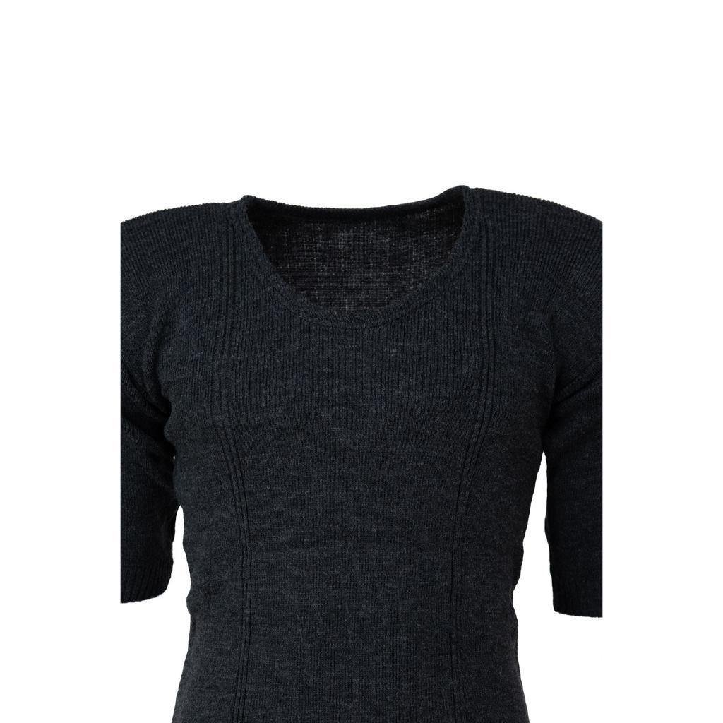 Мужская зимняя термобелье из 100% шерсти с коротким рукавом, плотная классическая шерстяная трикотажная однотонная рубашка, сохраняет тепло