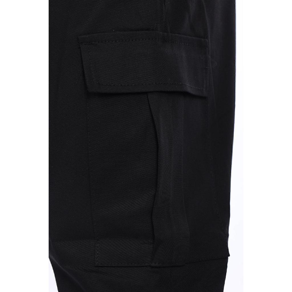 Мужские качественные хлопковые сезонные брюки-карго с эластичной резинкой на талии и габардиновым карманом на штанинах