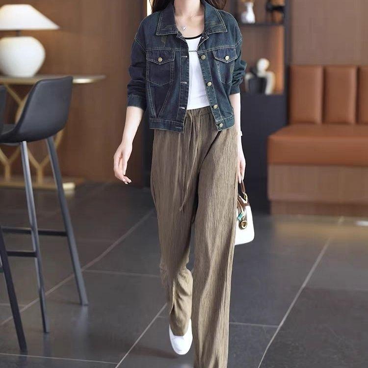 Новейшие женские джинсовые куртки, весенние и осенние короткие женские свободные пальто, тонкие женские тонкие куртки