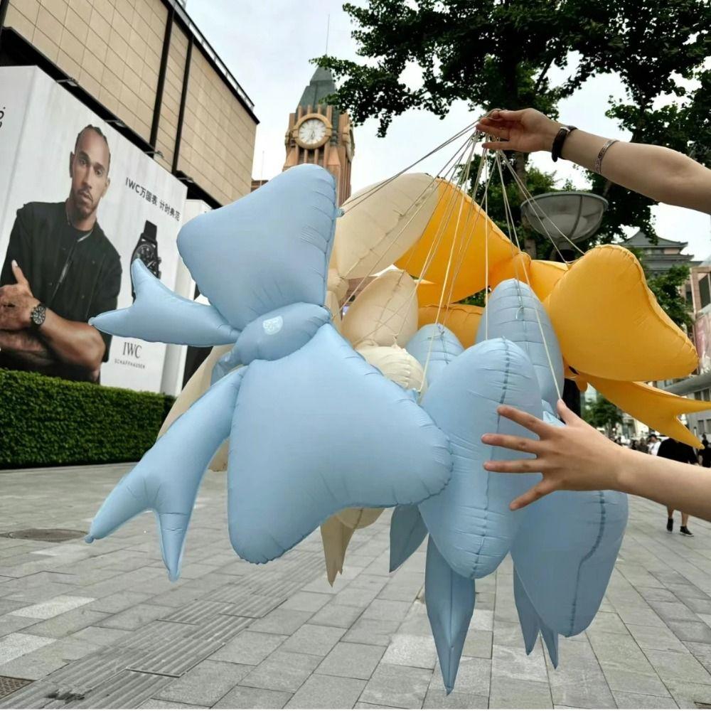 Ins Giant Bow Balloon Macaroon Color Large Butterfly Balloon New Foil Matte Balloon Kids Birthday
