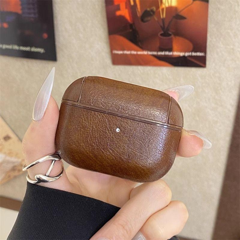 Чехол для наушников из искусственной кожи для Apple AirPods 1/2/3/4/Pro/Pro2, винтажный кожаный, креативный, устойчивый к падениям, с пластиковым крючком, интегрированные чехлы для Airpods