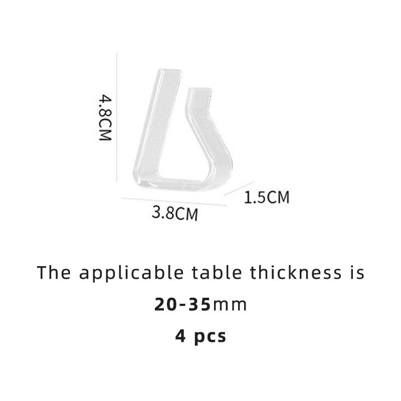 4pcs Tablecloth Clip Transparent Fixed Clip Household Table Cloth Holder Plastic Stopper Invisible Anti-slip Table Clips Cup Holders 5