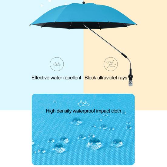 Chair Umbrella with Clamp Portable Adjustable UV Protection Waterproof Outdoor Camping Fishing Garden Backyard Patio Beach Chair Umbrella Parasol