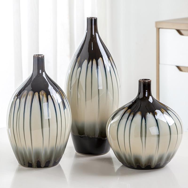 Ретро-ваза из керамики Jingdezhen для сухих цветов - Ручная работа, декор для гостиной или прихожей