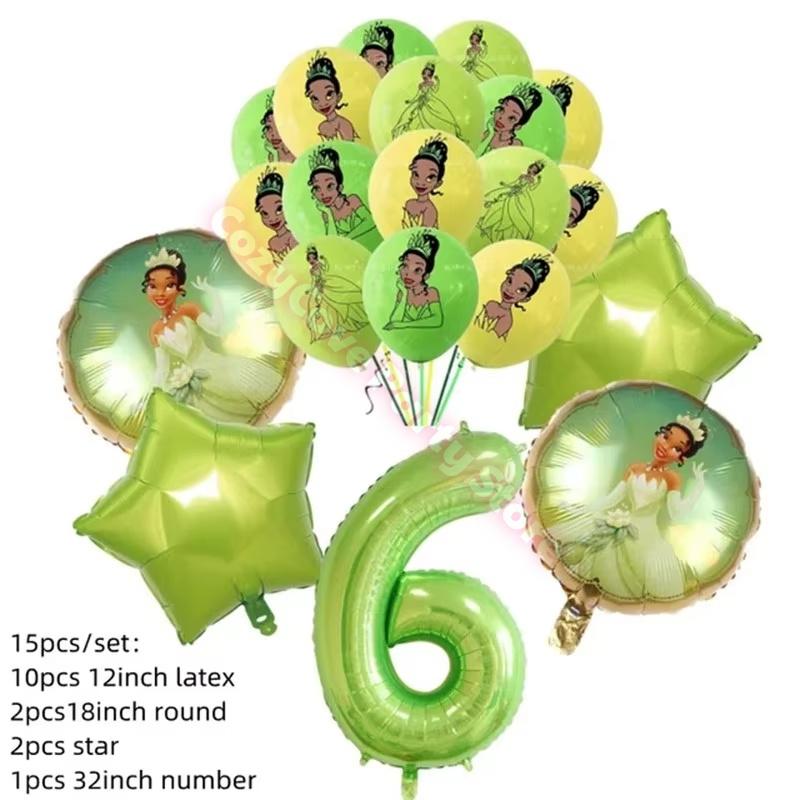 Frog Tiana Princess Party Decoration Set Paper Cup Plate Napkin Balloons Kids Girl Birthday Surprise Gift Baby Shower Photo Prop