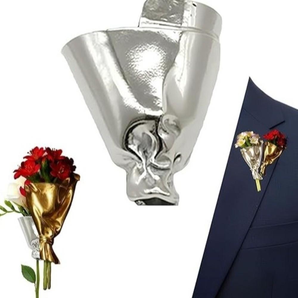 DIY Artful Flower Vase Brooch Wearable Wearable Flower Bouquet Clip New Minimalist Vase Brooch