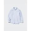 Uniqlo Рубашка BroAdcloth с длинным рукавом и воротником-стойкой в полоску A