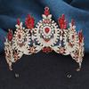 AB Crystal Pageant Miss Bridal Crown Vintage Baroque Rhinestone Big Tiara Wedding Headdress for Party Jewelry Hair Accessories