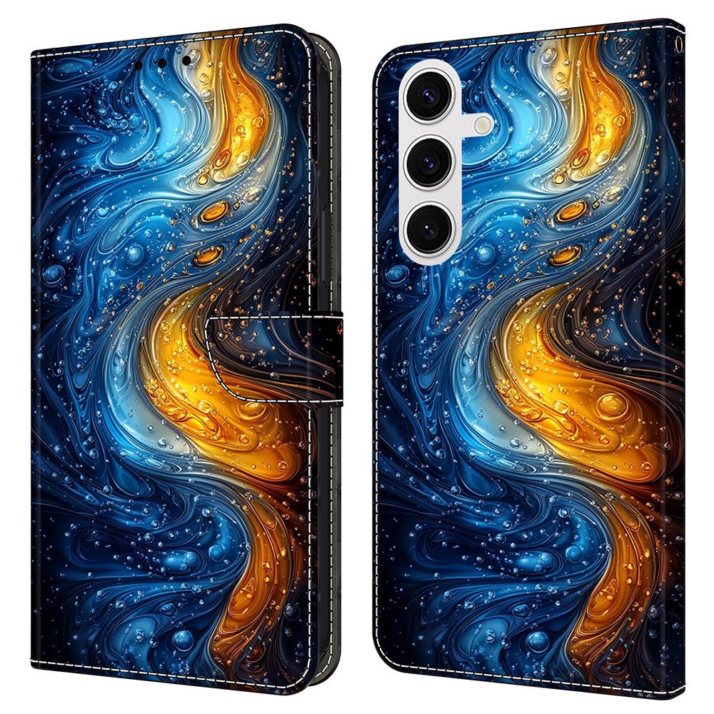 For Samsung Galaxy S25 Leather Case Pattern Printing Wallet Stand Flip Phone Cover