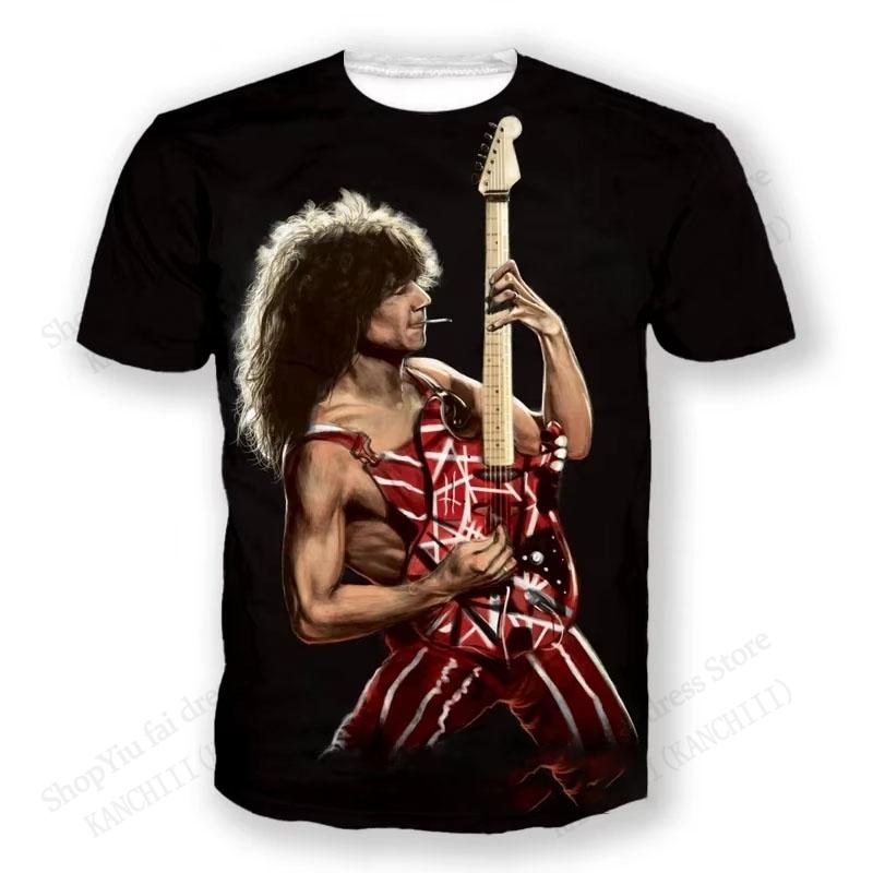 New Summer Unisex Tshirt Hip Hop Rock Van Halen Band Tour 3d Print Tshirt Unisex Unisex Fashion Short Sleeve Tshirt Kids Tops Tees Y2k