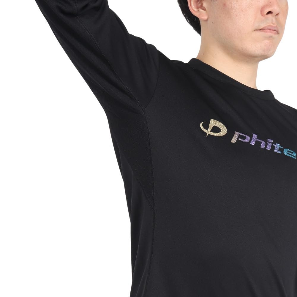 Phiten Лонгслив Ламе Грейд Черный Золотой 3124JG62900 x футболка (Черное золото/L/Мужские, женские)