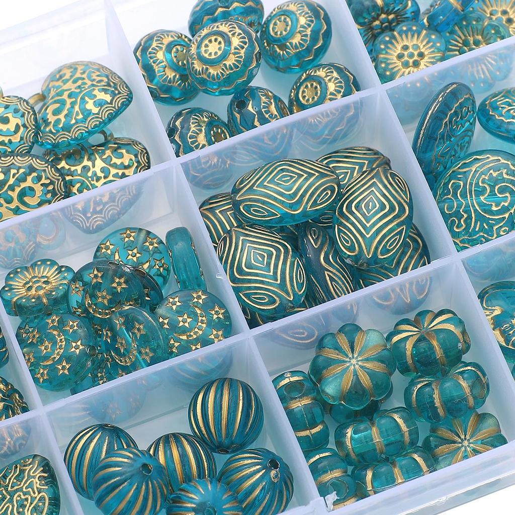 Золотые бусины в стиле барокко в стиле ретро, ​​акриловые бусины разных стилей для изготовления ювелирных изделий, очаровательное украшение «сделай сам»