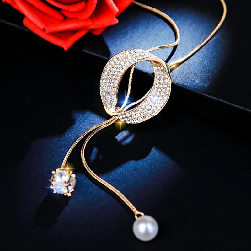 Модное Простое Подвесное Длинное Ожерелье Женская Цепочка для Свитера Ювелирные Аксессуары для Девочек Подарки