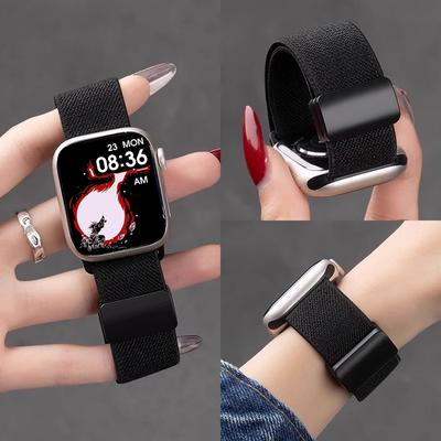 Магнитный ремешок Для ремешков Apple Watch 11 42мм 46мм 44мм 40мм 41мм 45мм 49мм Эластичный браслет iwatch Серии ultra 3 2 9 8 se 3 10