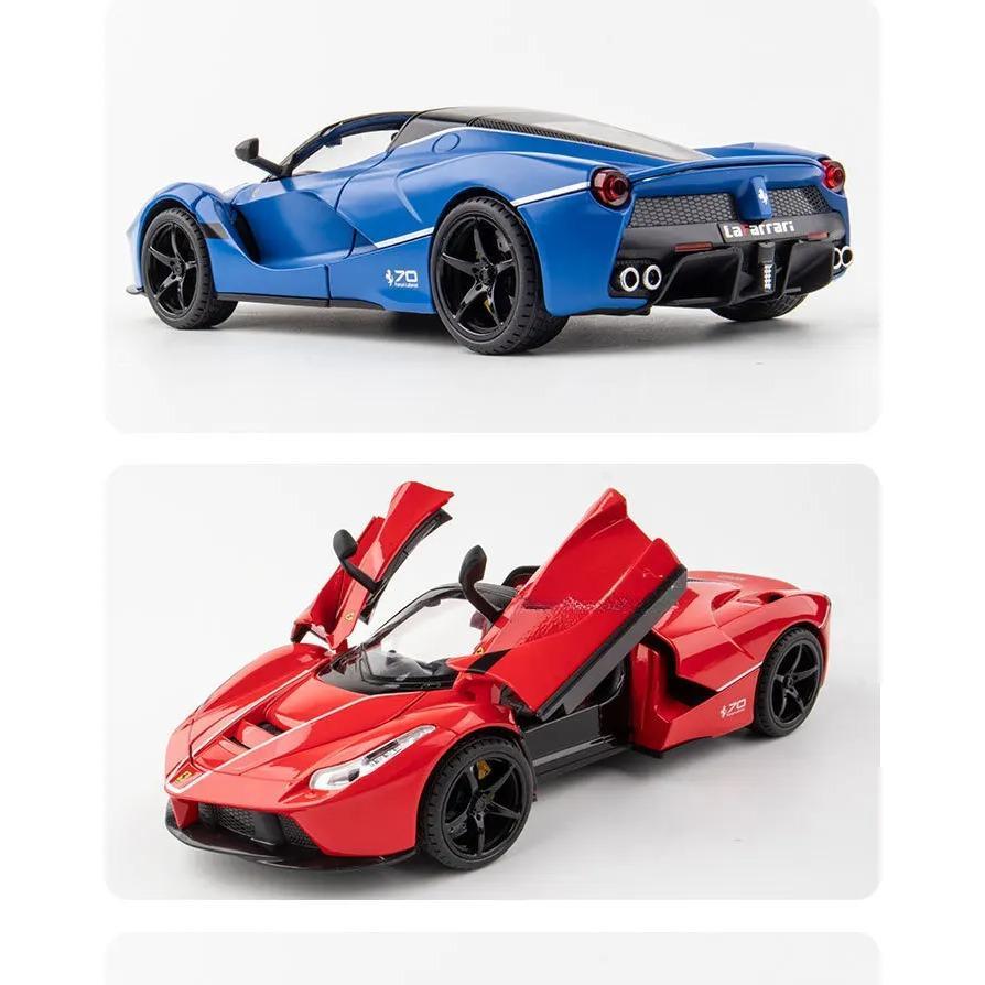1/22 Zinc Alloy Ferrari Convertible Sports Car Metal Diecast Simulation Vehicle Sound Light Pull Back Collection Toys Boy Decorate Gifts
