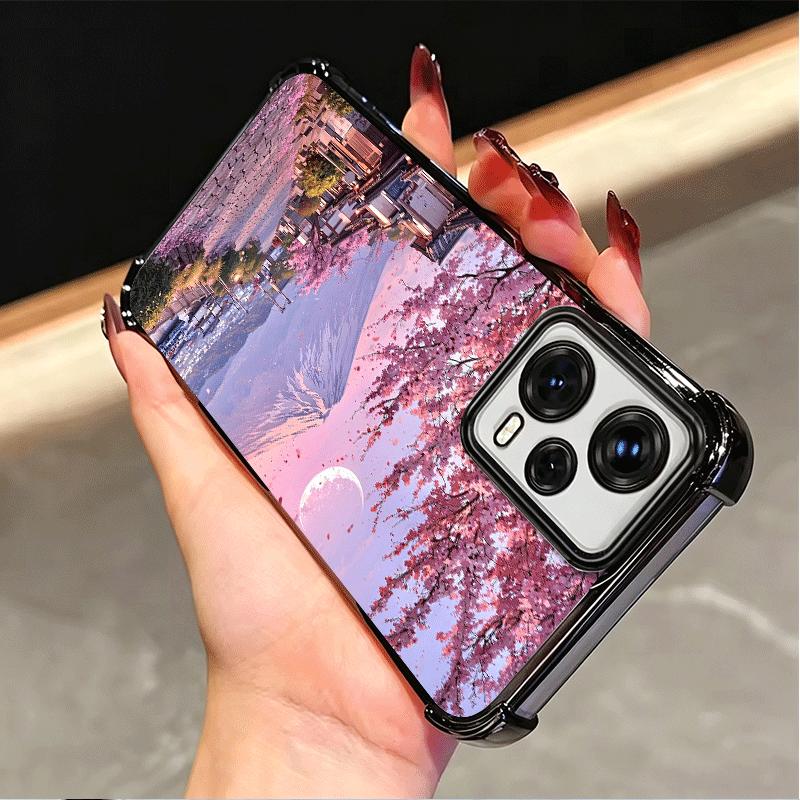 Японская Розовая Вишня Гора Фудзи Мягкий Чехол Для Телефона Для Xiaomi Poco X7 X8 Pro Max X6 X5 X3 F8 Ultra F7 M8 M7 M5S Redmi 15C 15A 15 14