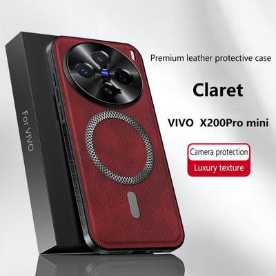 Для Vivo X200 Pro Mini Чехол Магнитный Элегантный Кожаный Износостойкий Объектив Полностью Закрытый Нескользящий Захват Защита Края Чехол