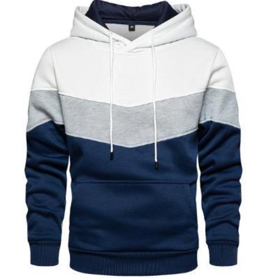 Молодежная мужская осенне-зимняя повседневная спортивная толстовка с капюшоном, модная лоскутная толстовка большого размера с капюшоном