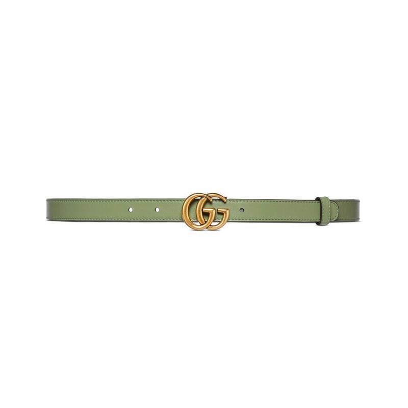 MLB GUCCI GG Marmont Double G logo style buckle canvas leather belt women's light brown/green width 2cm 659418-92TIC-9257