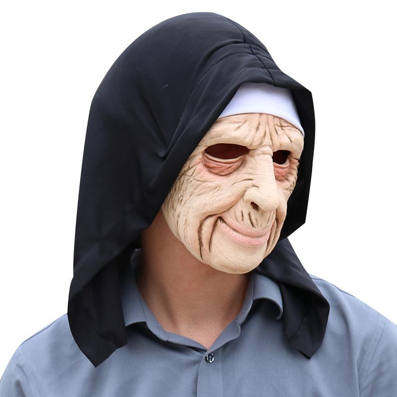 Half-face mask Halloween character cosplay prop new product old man old lady latex character mask headgear