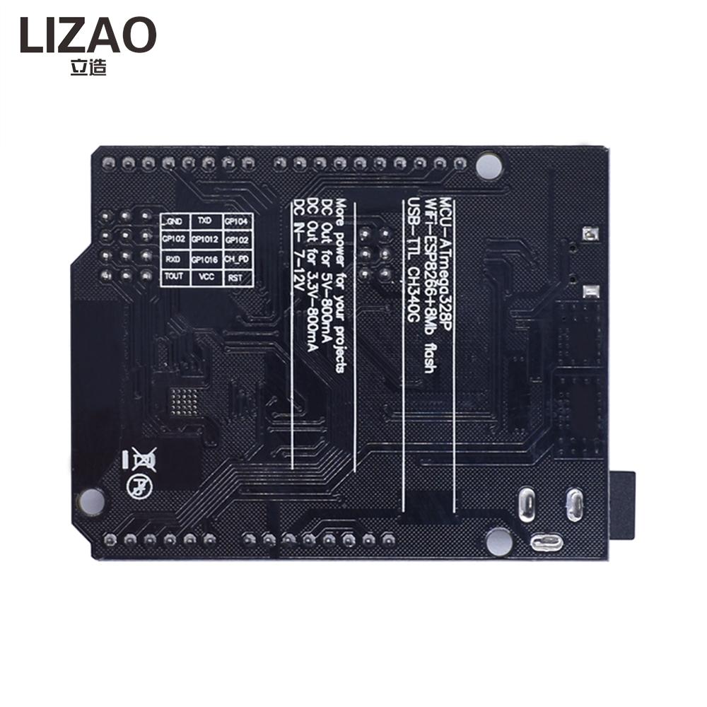 Плата разработки LIZAO UNO R3 WiFi ATmega328P ESP8266 32 МБ Flash CH340G USB-TTL Модуль для Arduino NodeMCU