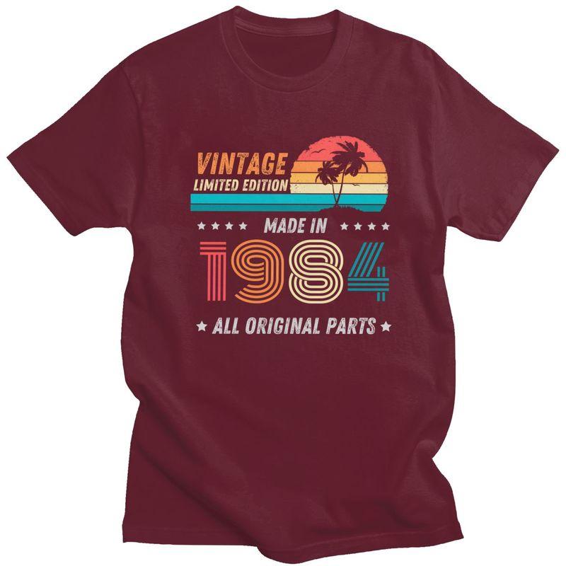 Vintage Limited Edition Made In 1984 T Shirt for Men 100 Cotton 41th 41 Years Birthday Tshirt Short Sleeve Tee Shirt Clothing