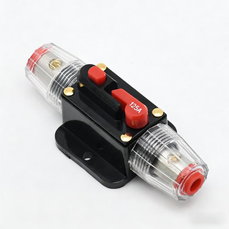Automotive Marine Manual Reset Circuit Breaker 20-150A Waterproof Inline Fuse Holder for DC12V 24V Power Protection