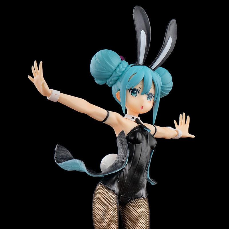 Аниме экшн-фигурка, оригинальный кролик Furyu Miku, черный кролик, декоративная модель, украшения, подарки на день рождения, игрушки, чулки Miku