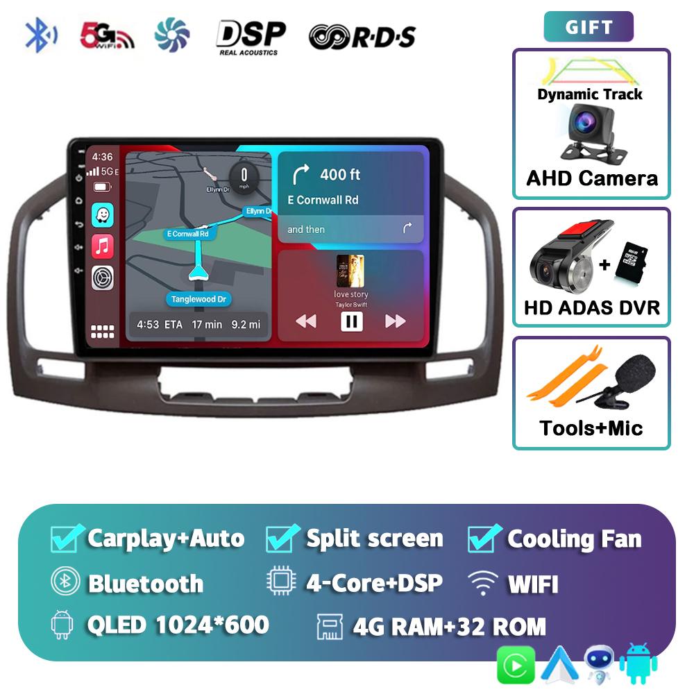 Android 14 Carplay Auto для Buick Regal Opel Insignia 2009 2010 2011 2012 2013 Автомобильный радиоприемник Мультимедийный проигрыватель Стерео GPS WIFI+4G BT