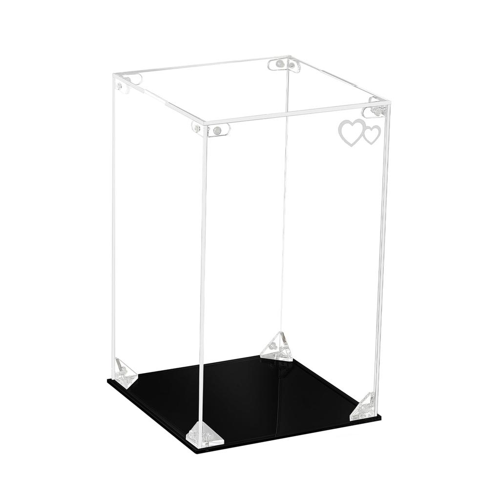 CHILLCASE Figure Laser Collection Clear View Display Case with Black Easy Reinforced Acrylic Dustproof Storage Includes Dedicated Gloves and Cleaning