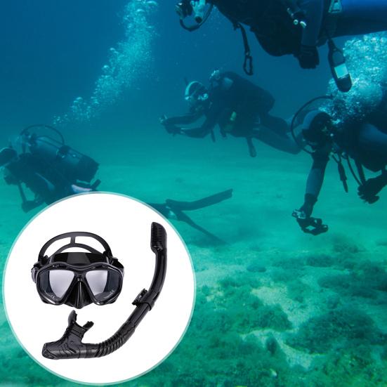 1 Set Swimming Goggles Set Breathable Anti-fog High Clarity Large Frame Silicone Diving