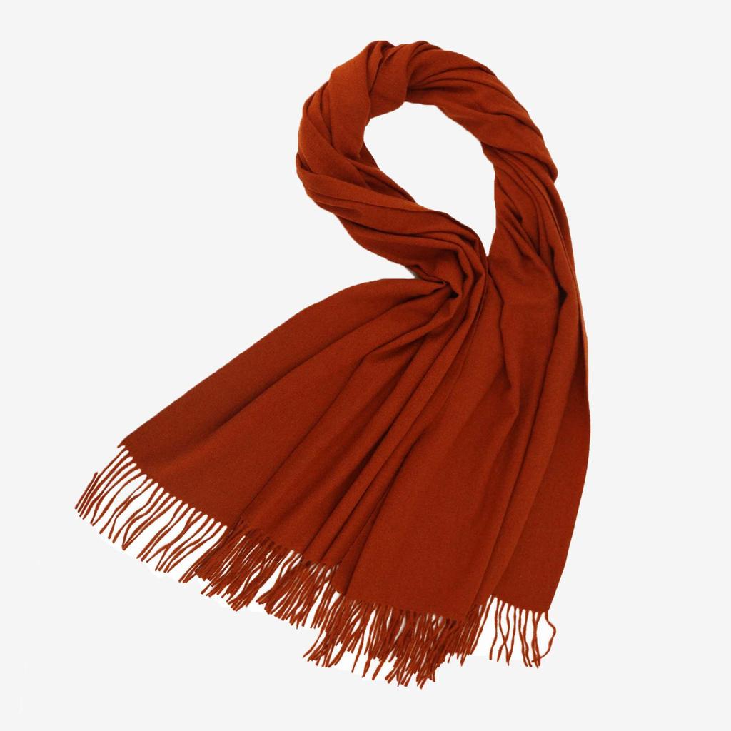 2025 Autumn/Winter New Women'S Solid Color Imitation Cashmere Scarf, High End And Versatile Scarf, Fashionable Thickened Men'S Tassel Shawl