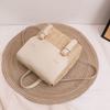 PU Leather Straw Backpack Vintage Style Retro Design Shoulder Bag Luxury Elegant Look Woven Backpack All-match Style