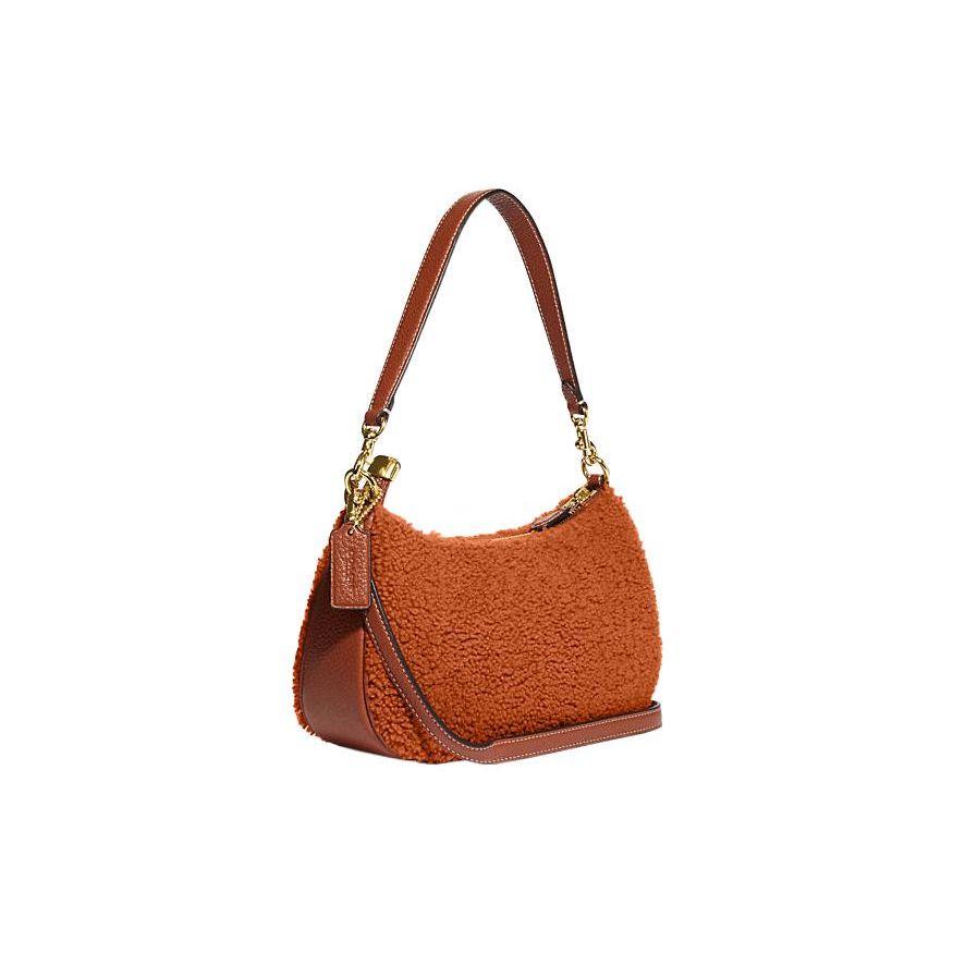 Coach Плюшевая сумка-тоут на молнии с логотипом Teri C Женские сумки Глубокий оранжевый CE557-IMNOA