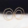 Большие металлические серьги-капли в виде двойного круга для женщин, геометрические, полые, для личности, рождественский подарок для подруги
