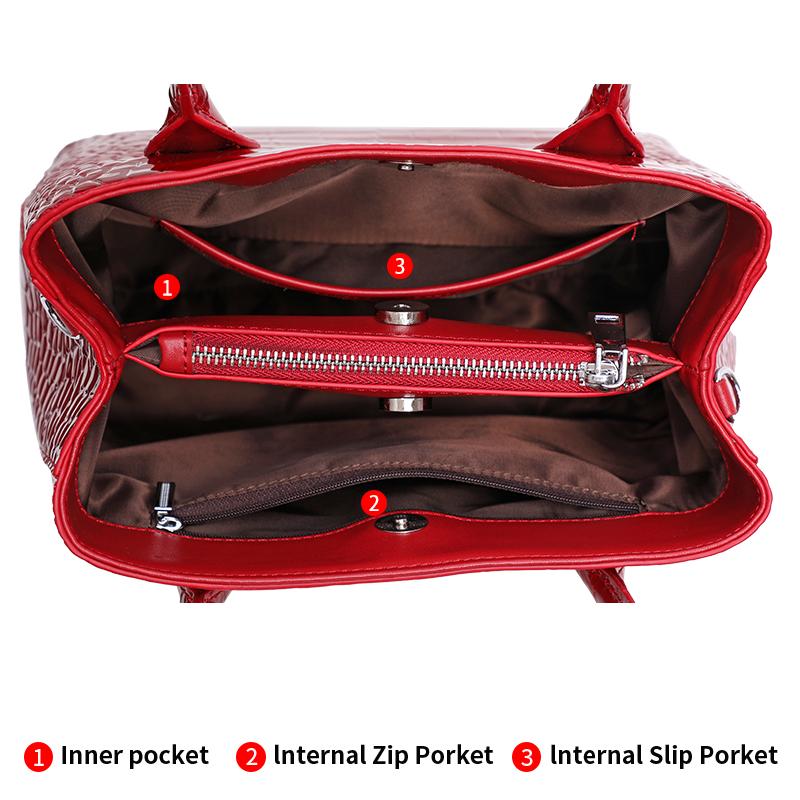 Aidrani Модная и роскошная женская сумка из коровьей кожи, большая вместительная сумка из лакированной кожи с рисунком под крокодила