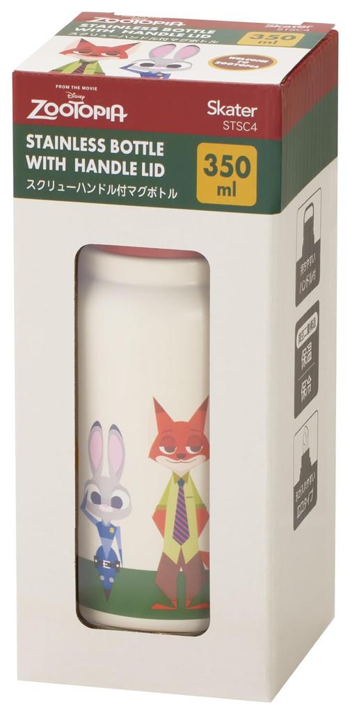 Skater Кружка из нержавеющей стали с термоизоляцией, 350 мл, с винтовой ручкой, нашивка Disney Zootopia, STSC4-A