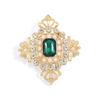 European Court Style Emerald Brooch Retro Pearl Gemstone Embellishment Suit Accessories Light Luxury Temperament Pin Brooch
