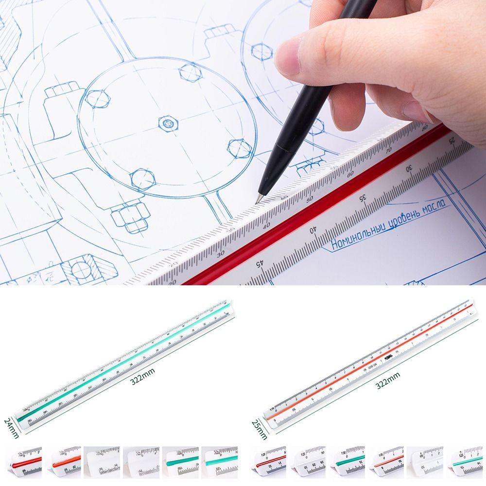 Student Design Ruler Stationery Architect Engineer Scale Ruler Triangular Ruler Technical Ruler