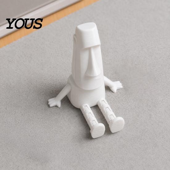 Реплика камня острова Пасхи 3D-печатная статуэтка Моаи с подвижными конечностями, фигурка головы для интерактивного настольного декора-скульптуры и снятия стресса